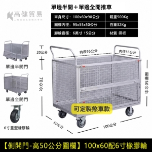 單邊半開＋單邊全開推車